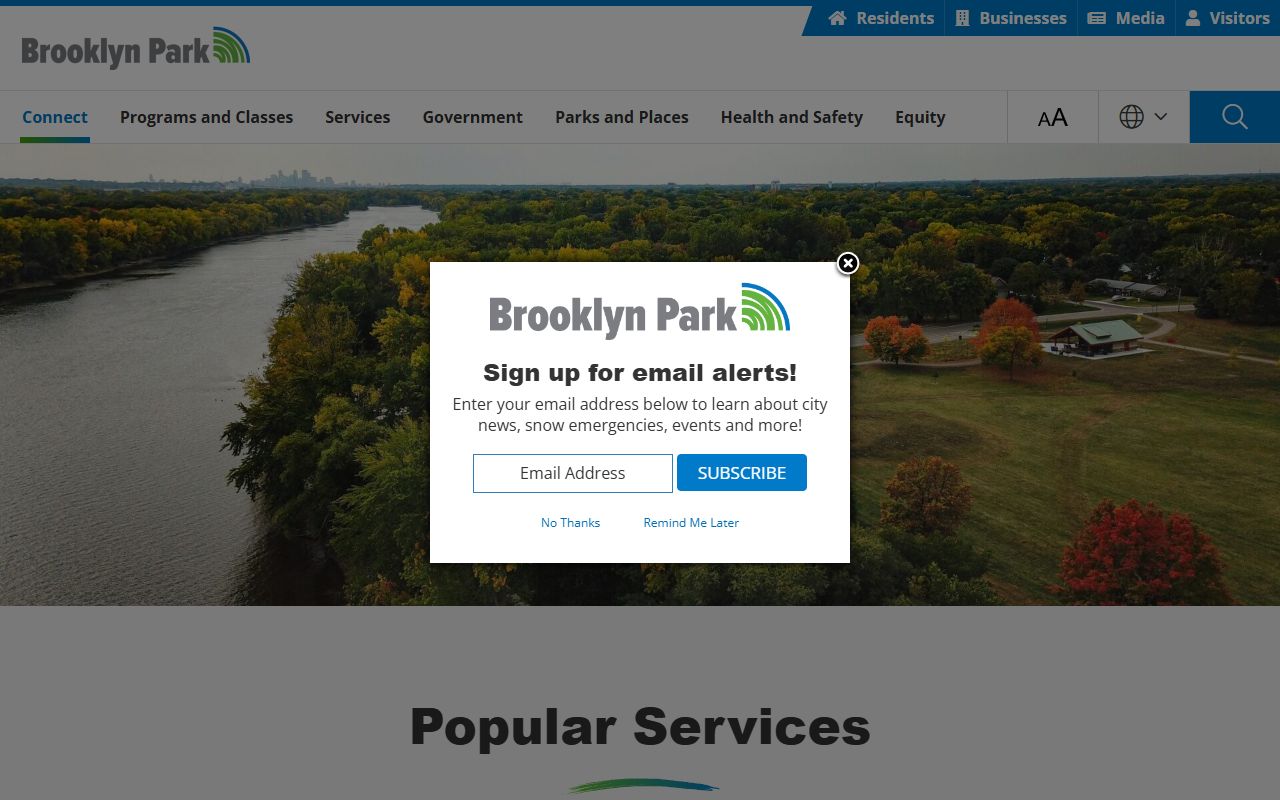 Brooklyn Park city portal for DUI records access